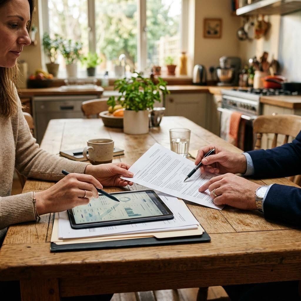 Papierwerk en tablet op tafel tijdens bespreken subsidie